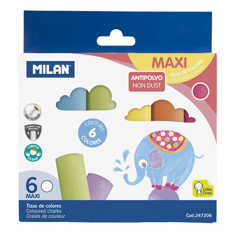 MILAN MAXI 10CM COLOURED CHALK (247206)